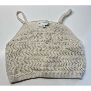 Freshman 1996 Knit Cropped Tank Top (medium) cream knit